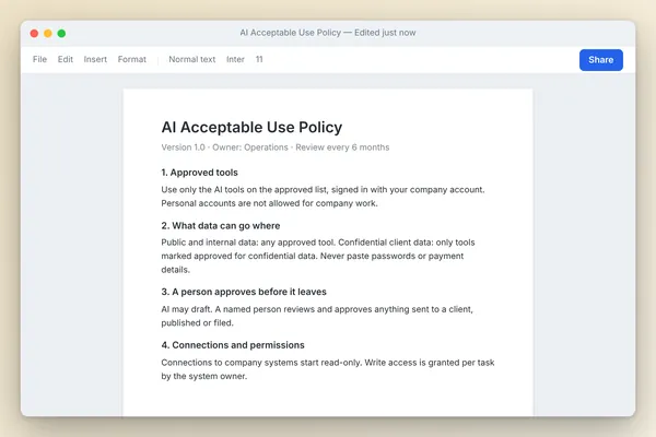 AI Acceptable Use Policy: What to Include, With a One-Page Template